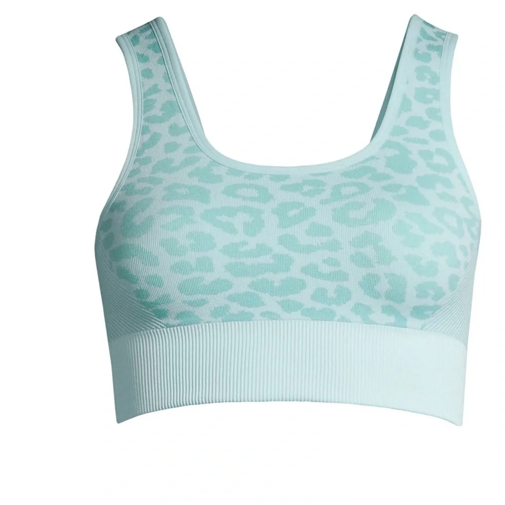Avia Seamless Mint Leopard Print Sports Bra - Picture 2 of 4